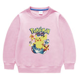 Children Pokemon Pikachu Hoodie Cotton Top Children's round Neck Bottoming Shirt