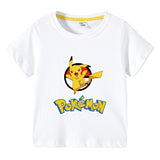 Children Pokemon Pikachu T Shirt Summer Short Sleeve T-shirt Cartoon Cotton Leisure Sports