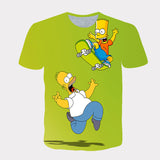 Homer Simpson Shirt Summer Print Casual Loose Short Sleeves