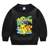 Children Pokemon Pikachu Hoodie Boy Fleece-Lined Autumn