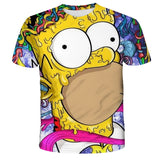 Homer Simpson Shirt Spring and Summer Men's Printed Loose Short Sleeve