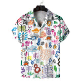 Men Beach T Shirts Men's Spring Leisure Short Sleeve Shirt