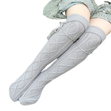 Winter Thick Knit Thigh High Socks Long Stockings Boot Yoga Socks Bunching Socks Long Knitted Socks