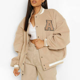 Baggy Jacket Women's Baseball Uniforms Coat Casual Hip Hop Autumn and Winter