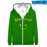 Grinch Hoodie 3d Printed Zipper Sweater