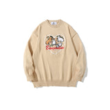 Mens Fall Outfits Retro Alphabet round Neck Knitted Jacket Oversize Pullover Sweater for Men and Women