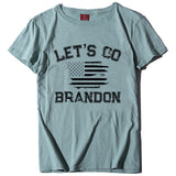 Let's Go Brandon T Shirt Letter Print Short-Sleeve T-shirt for Women
