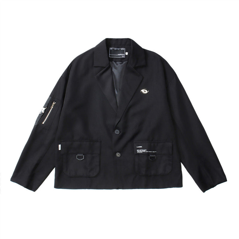 Men's Casual Suit Man Blzer Dark Suit Jacket Men's Loose Lapels Jacket Casual Small Suit
