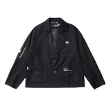 Men's Casual Suit Man Blzer Dark Suit Jacket Men's Loose Lapels Jacket Casual Small Suit