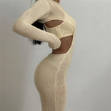 Mini Club Dresses Women's Clothing round-Neck Long-Sleeved Dress Women