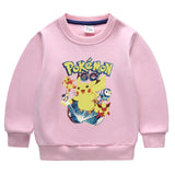 Children Pokemon Pikachu Hoodie Children's Fleece-Lined Sweater Boy plus Velvet Autumn and Winter Clothing Pikachu