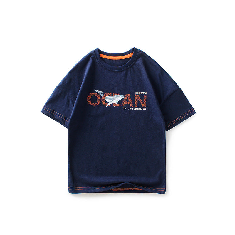 Children T Shrits Summer Boys Short Sleeve Printed Short Sleeve