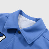 Bone Varsity Jacket Autumn Flocking Baseball Uniform Jacket Lapel Men's and Women's Coats