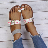 Women Open Toe Sandals Flats Summer Casual Flat Slippers