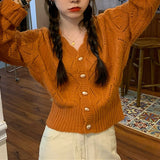 Preppy Aesthetic Sweater Spring and Autumn Sweater Women's Long-Sleeved Knitted Cardigan Jacket