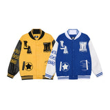 Baby Blue Varsity Jacket Loose Men and Women Autumn Jacket Baseball Uniform