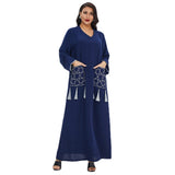 Muslim Women Stylish Kashibo Abaya Muslim Ladies Long Gown Islamic Clothing Jilbab Jalabiya Summer Casual Dress