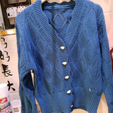 Preppy Aesthetic Sweater Spring and Autumn Sweater Women's Long-Sleeved Knitted Cardigan Jacket