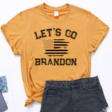 Let's Go Brandon T Shirt Letter Print Short-Sleeve T-shirt for Women