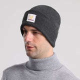 Men Winter Hats Winter Warm Knitted Hat Men's Solid Color