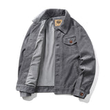 Corduroy Varsity Jacket Autumn Winter Coat Men's Fleece Jacket Retro Short Overalls Berber Fleece Coat