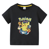 Children Pokemon Pikachu T Shirt Summer Clothing Short Sleeve T-shirt Leisure Sports
