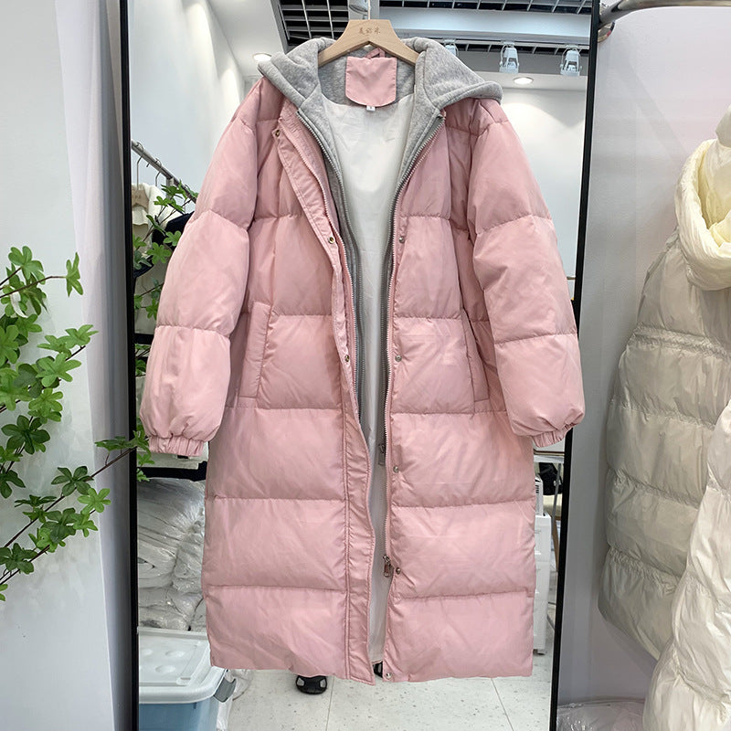 Women Winter Coats Puffer Jacket Down Coat Winter New Down Jacket Women's Mid-Length White Duck Down Hooded