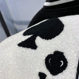 Black Varsity Jacket Racer Jacket Autumn and Winter Baseball Collar Jacket Fashion Racing Suit Coat Woolen Jacket