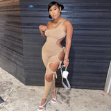 Summer Irregular Sexy Hollow-out One-Shoulder Strap Tight Trousers Jumpsuit