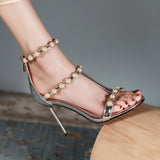 Nude Heels for Wedding Stiletto Heel Sandals