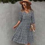 Emery Rose Dresses Waist Slimming Autumn And Winter Large Swing Floral Skirt