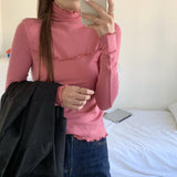 The Rock Turtleneck Half Turtleneck Bottoming Shirt Autumn and Winter Long Sleeves T-shirt Top