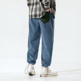 Mens Corduroy Pants Spring and Autumn Men's Casual Pants Corduroy Ankle-Length Pants Loose Track Pants
