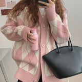 Preppy Aesthetic Sweater Sweater Women's Spring and Autumn Retro Baggy Coat Sweater
