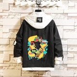 Comic Denim Jacket Men's and Women's Fashion Large Size Coat