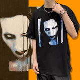 Marilyn Manson T Shirt Marilyn Manson Vintage Loose Distressed T-shirt