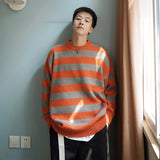 Tate Langdon Sweater Sweater Loose Striped Sweater Men's Autumn and Winter
