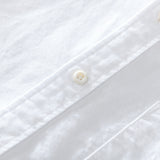 White Work Shirts Autumn Solid Color Oxford White Square-Cut Collar Loose Men's Shirt