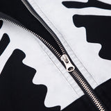 Bone Varsity Jacket Printing Cardigan Hoodie Male Loose Zip Coat