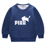 Children Pokemon Pikachu Hoodie Cold Protection Fleece Sweater Double-Layer Thickened