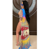 See through Pants Suit Women's Sexy Mesh Swimsuit One-Piece Coat