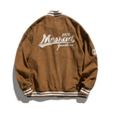 College Jacket Letter Embroidered Jacket Vintage Corduroy Loose Casual Baseball Jacket