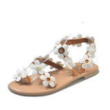 Women Open Toe Sandals Flats Summer Fashion Flower Beach Sandals for Women