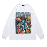 Mens Fall Outfits Vintage Printed Oversize Long Sleeve Bottoming Shirt Top T-shirt for Men