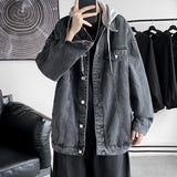 Men Denim Jacket Men's Spring and Autumn Loose Jacket Casual Jacket