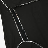 Nina Parker Black Dress Sexy Tight Jumpsuit Hot Drilling Two-Piece Suit