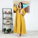 Nina Parker Black Dress Ribbon Feather Pleated Dress Muslim Robe