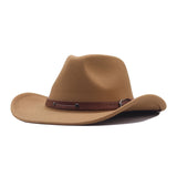 Cowboy Hats Top Hat Felt Hat Men's and Women's Horse Riding Hat Rolled Wool-like Fedora Hat