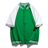Baggy Baseball Jersey Men's Summer Cardigan Short-Sleeved Baseball Uniform T-shirt Loose