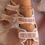 Women Open Toe Sandals Flats Large Size Casual Summer Round Toe Flat Heel Sandals